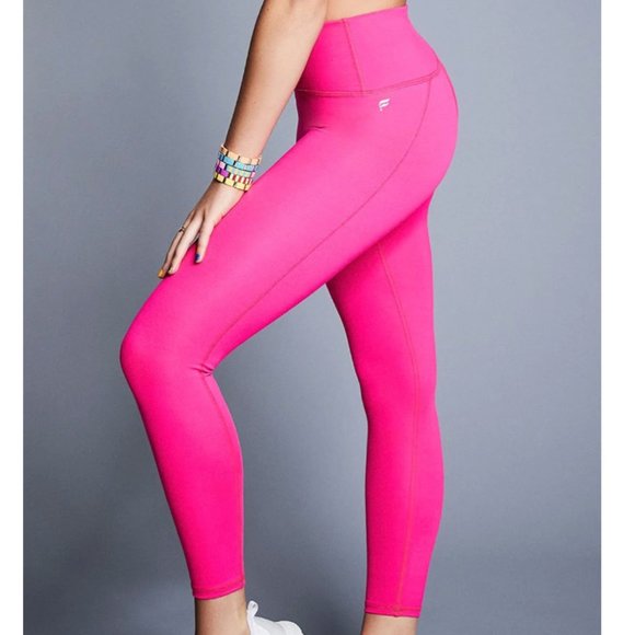 Fabletics Pants - FABLETICS High-Waisted Powerflex Hot Neon Pink Capris Leggings Size Medium